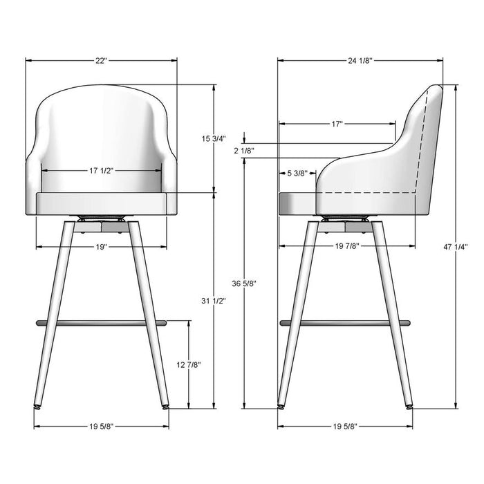 Amisco Weston Swivel Stool 41534-30 Bar Height
