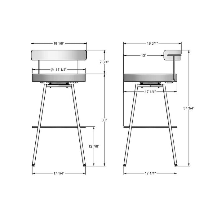 Amisco Costa Swivel Stool 41563-30 Bar Height
