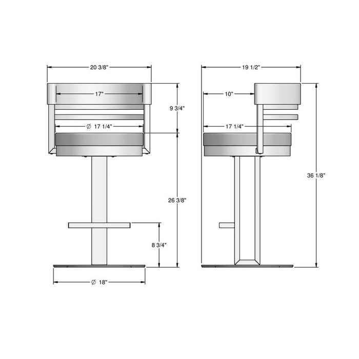 Amisco Sunny Swivel Stool 41575-26 Counter Height