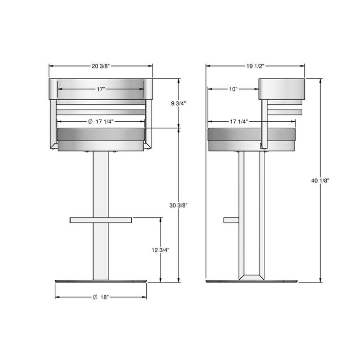 Amisco Sunny Swivel Stool 41575-30 Bar Height