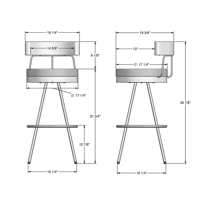 Amisco Umbria Swivel Stool 41581-30 Bar Height