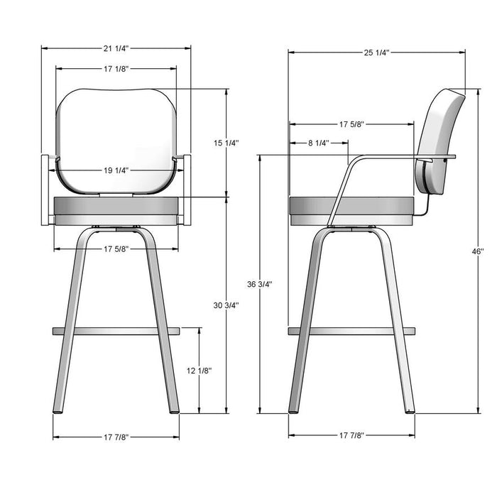 Amisco Dorsey Swivel Stool 41596-30 Bar Height