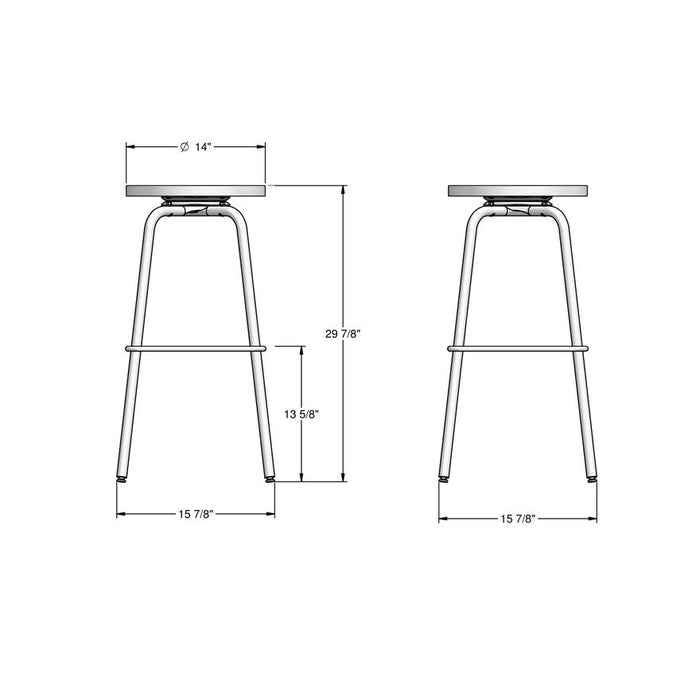 Amisco Button Swivel Stool 42460-30B Bar Height