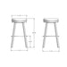 Amisco Connor Swivel Stool 42493-30 Bar Height