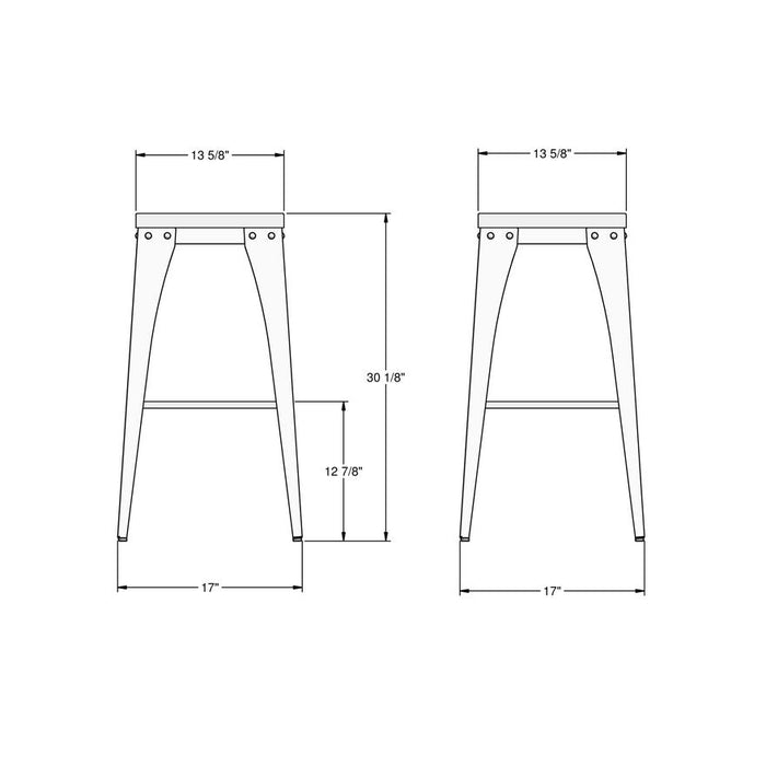 Amisco Upright Non Swivel Stool 42564-30B Bar Height