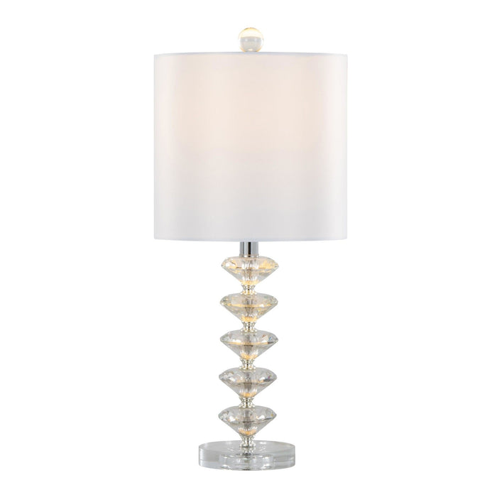 Diamond - Stacked 23" Crystal Table Lamp (Set of 2) - White