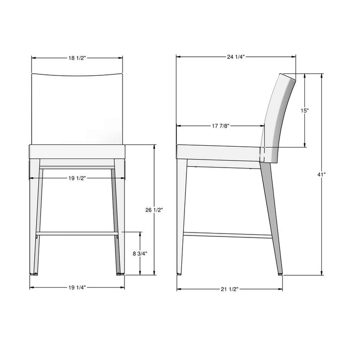 Amisco Pablo Plus Non Swivel Stool 45305-26 Counter Height