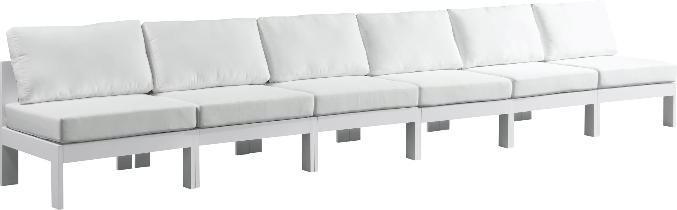 Nizuc - Outdoor Patio Modular Sofa Armless - White - Metal