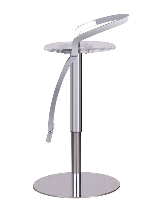Chintaly 4928-AS Contemporary Pneumatic-Adjustable Stool w/ Solid Acrylic Seat