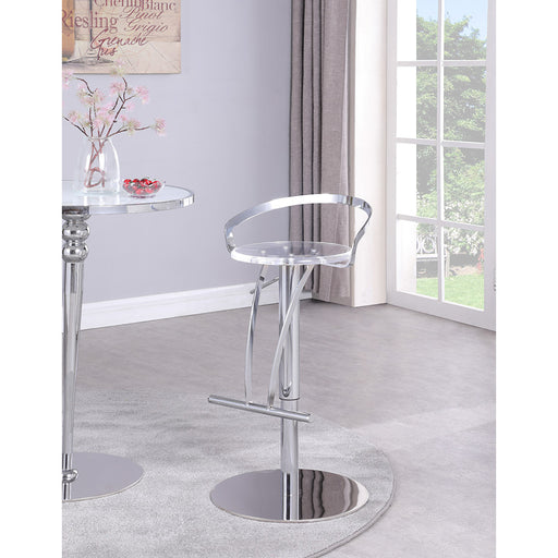 Chintaly 4928-AS Contemporary Pneumatic-Adjustable Stool w/ Solid Acrylic Seat