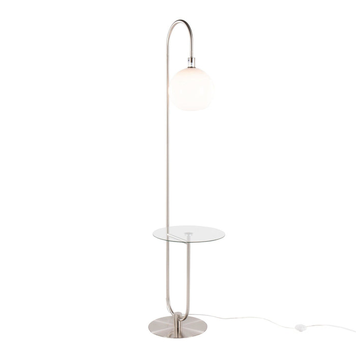 Trombone - 71" Floor Lamp With Table - Gray