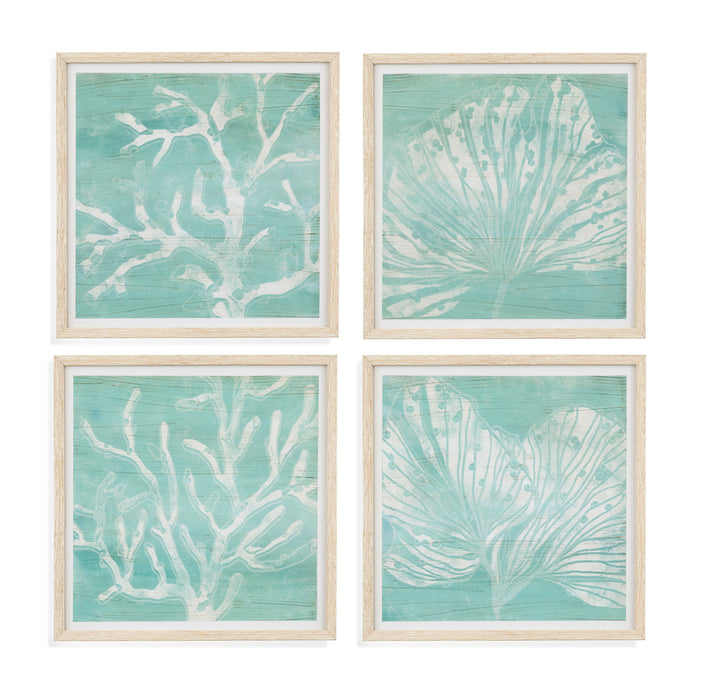 Cerulean Sea Coral III - Framed Print - Green