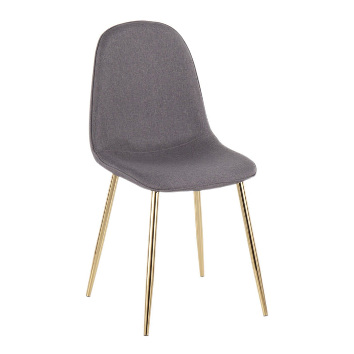 Pebble - Chair - Gold Steel And Charcoal Fabric (Set of 2)