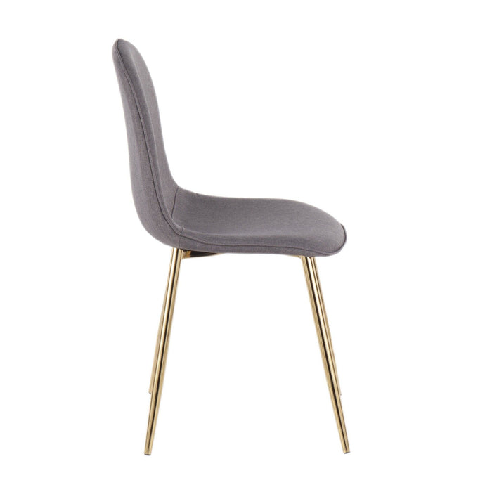 Pebble - Chair - Gold Steel And Charcoal Fabric (Set of 2)