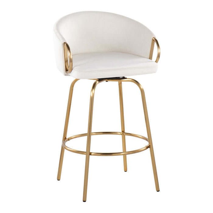 Claire - 26" Fixed-height Counter Stool (Set of 2) - Beige And Gold