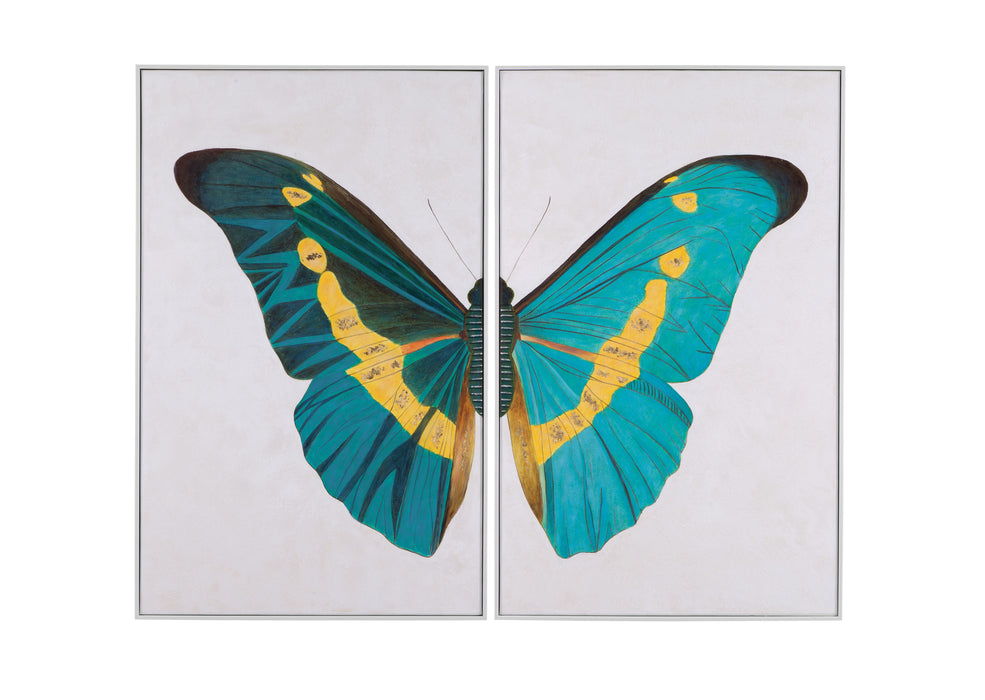 Butterfly Wings - Canvas Art (Set of 2) - White
