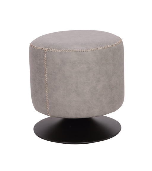 Chintaly 5035-OT Round Vintage Upholstered Ottoman