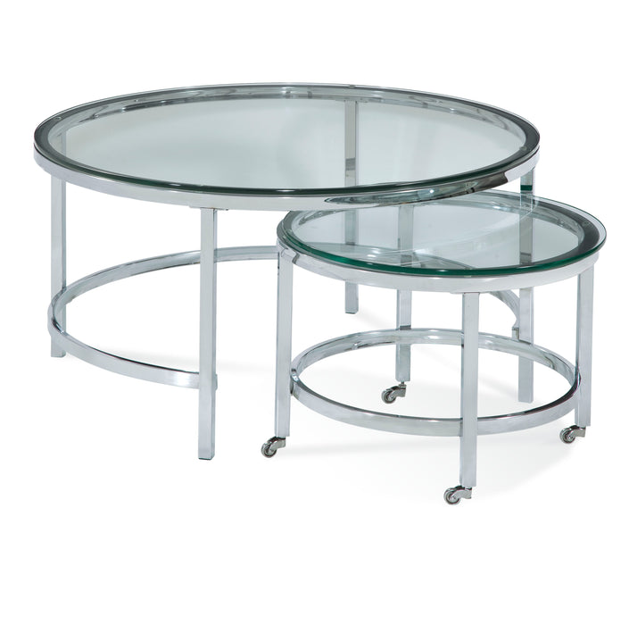 Patinoire - Round Cocktail Table On Casters - Silver