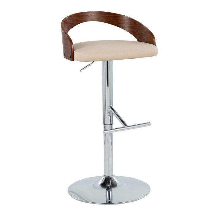 Grotto - Adjustable Faux Leather Barstool (Set of 2) - Beige