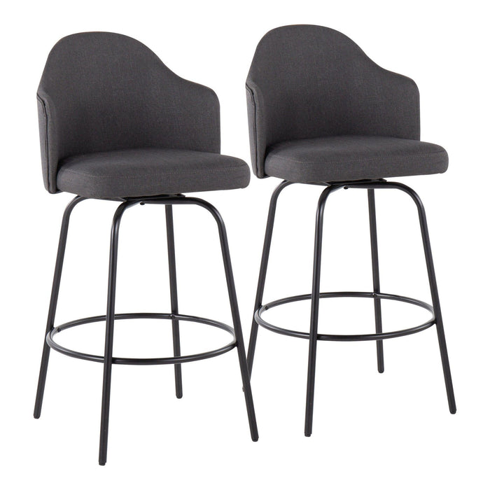 Ahoy - Fixed-Height Counter Stool - Metal Legs And Fabric (Set of 2)