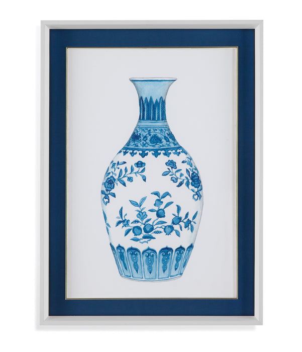 Ming Vase IV - Framed Print - Blue