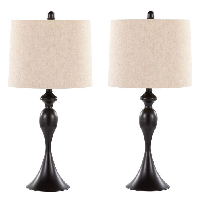 Ashland - 27" Metal Table Lamp (Set of 2) - Beige And Rubbed Bronze