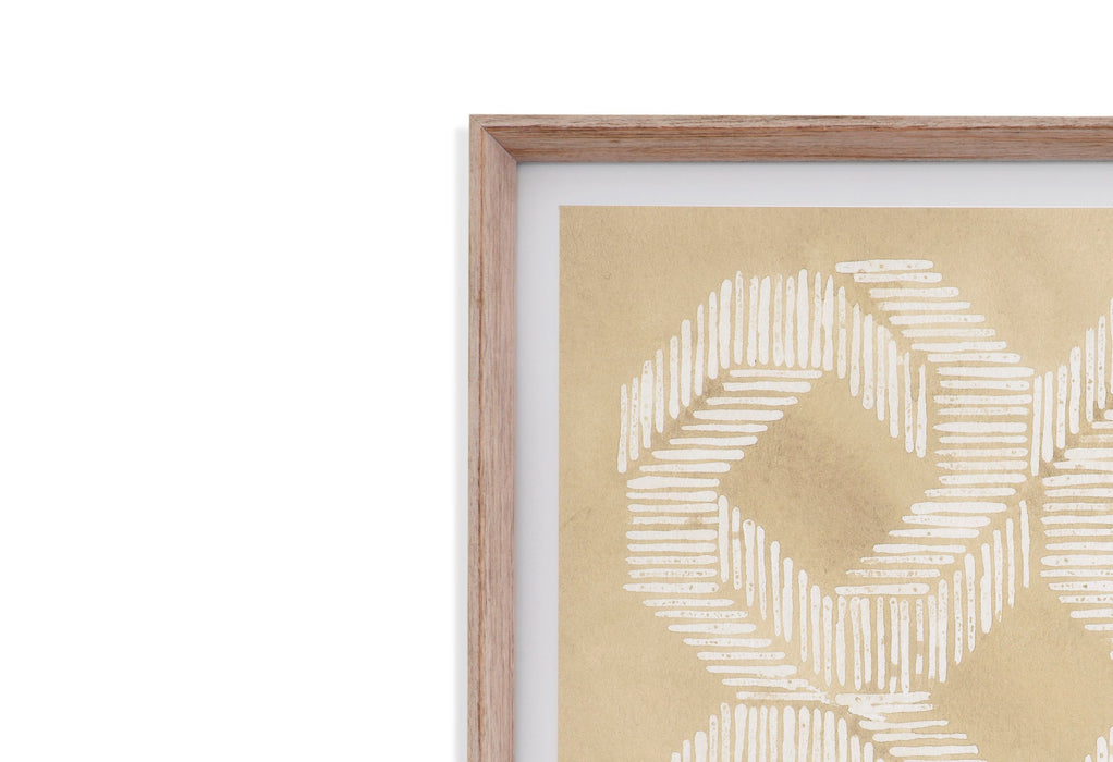 Sand Stitch II - Framed Print - Beige