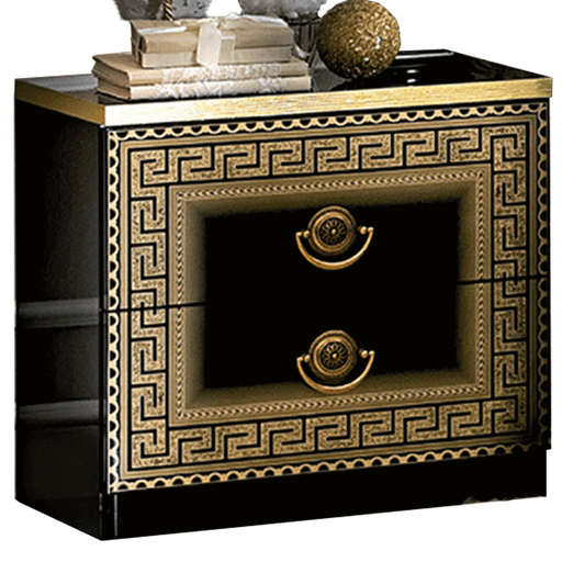 ESF Camelgroup Italy Aida Black with Gold Nightstand i7694