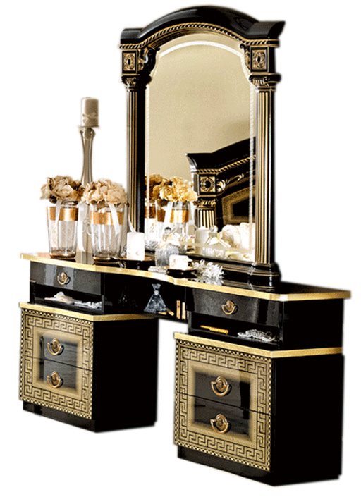 ESF Camelgroup Italy Aida Vanity Dresser Black/Gold i26138