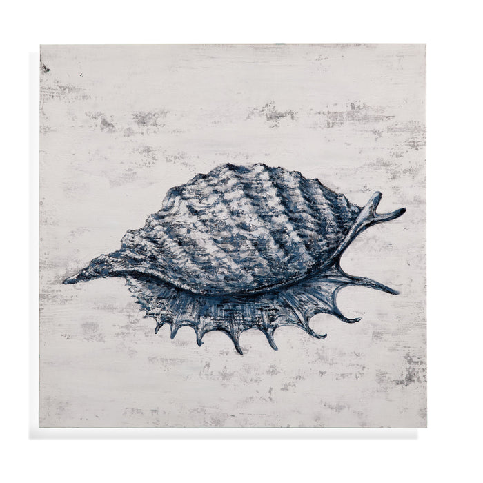 Shell I - Canvas Art - Blue