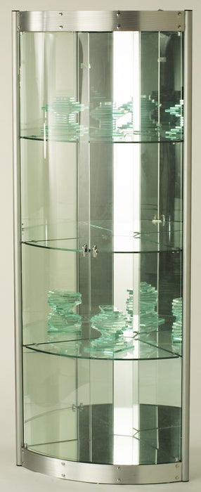 Chintaly 6617 CUR Corner Curio w/ Mirror Interior & LED Lights