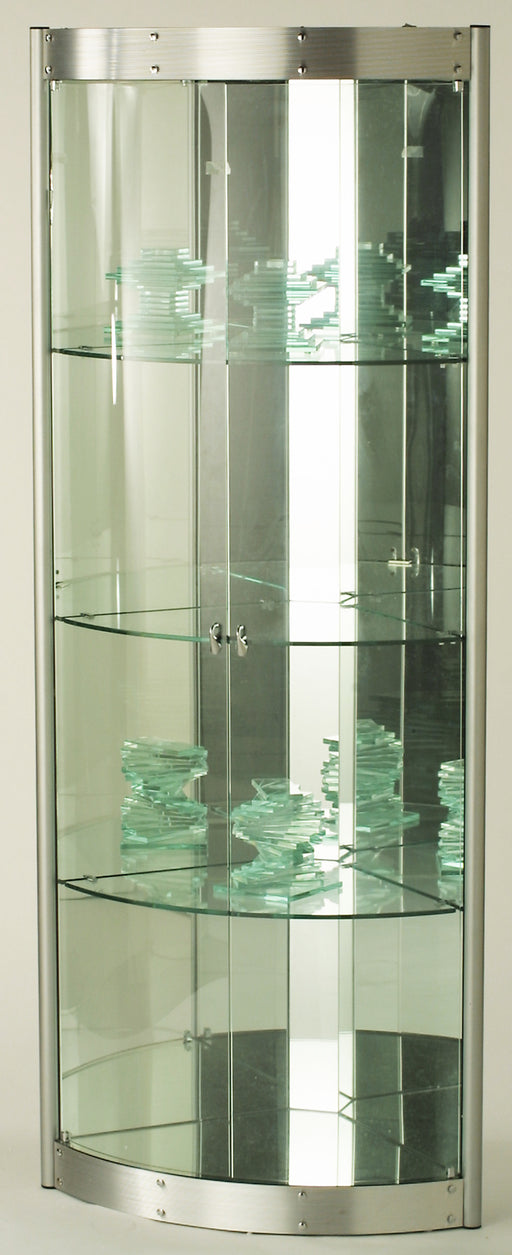 Chintaly 6617 CUR Corner Curio w/ Mirror Interior & LED Lights