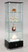 Chintaly 6628 CUR Contemporary Glass Curio w/ Shelves, Drawer & LED Lights - Black