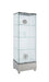 Chintaly 6628 CUR Contemporary Glass Curio w/ Shelves, Drawer & LED Lights