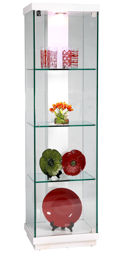 Chintaly 6633 CUR Modern Glass Curio w/ LED Light & 3 Glass Shelves
