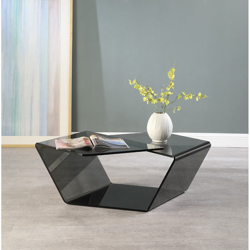 Chintaly 6644 Contemporary Tinted Bent Glass Cocktail Table
