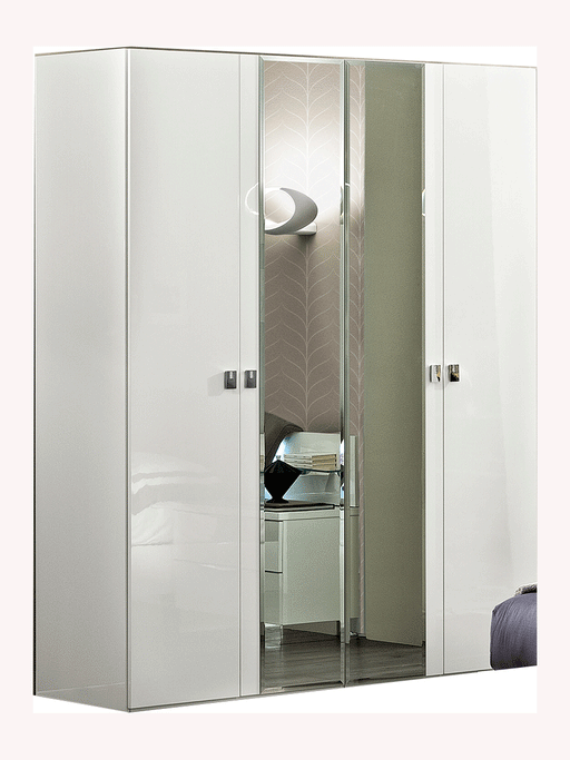 ESF Camelgroup Italy Onda 4 Door Wardrobe with 2 Mirror doors WHITE i11713