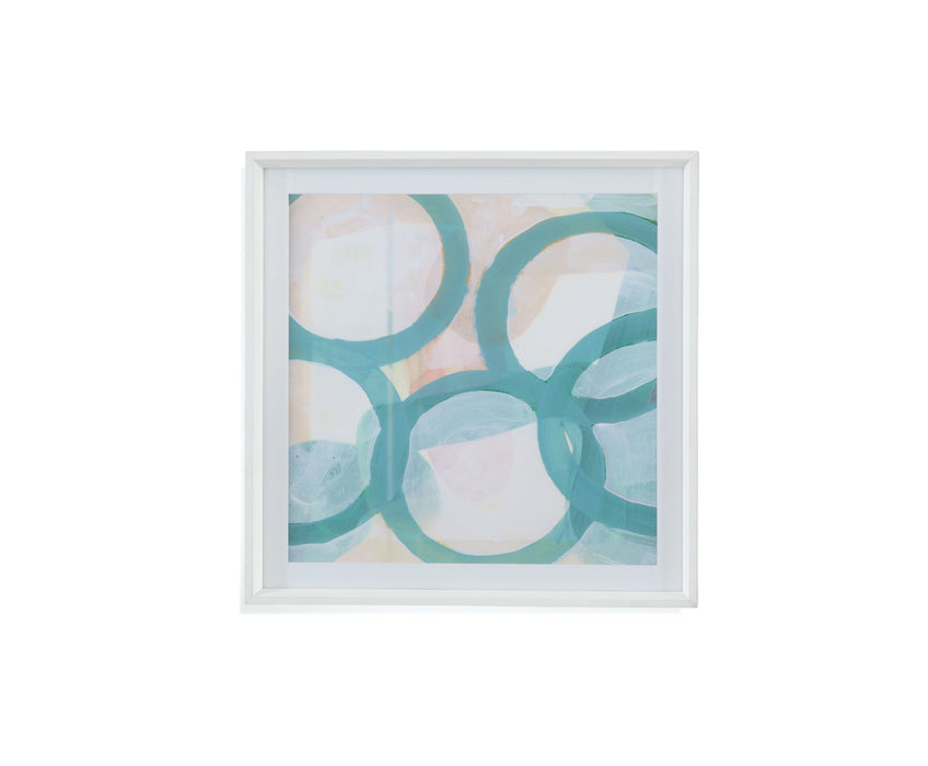 Aqua Cireles III - Framed Print - Light Blue