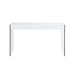 Chintaly 6903-DSK Contemporary Gloss White & Glass Home Office Desk
