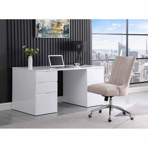 Chintaly 7029-CCH Pneumatic Channel Back Computer Chair w/ Nailhead Trimming