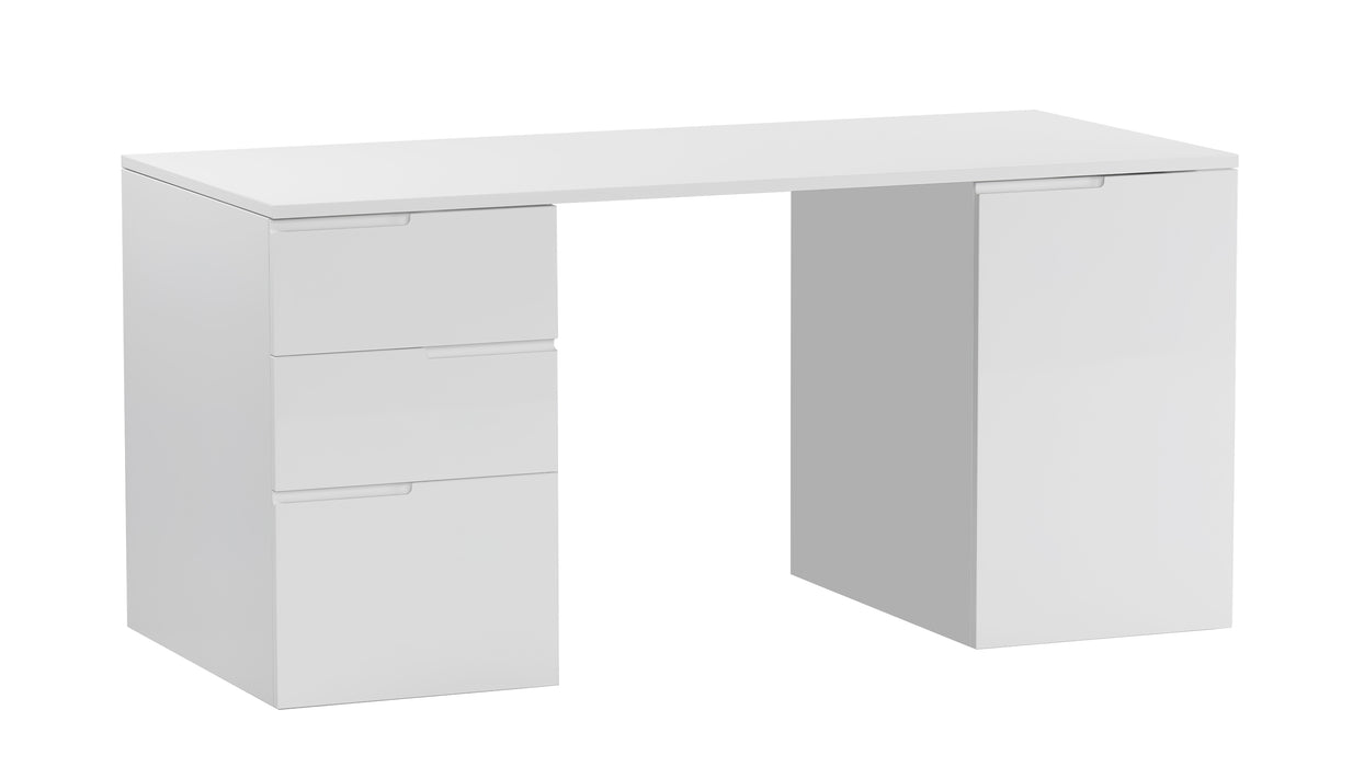 Chintaly 6906-DSK Modern Wooden Desk w/ 3 Drawers & 1 Door