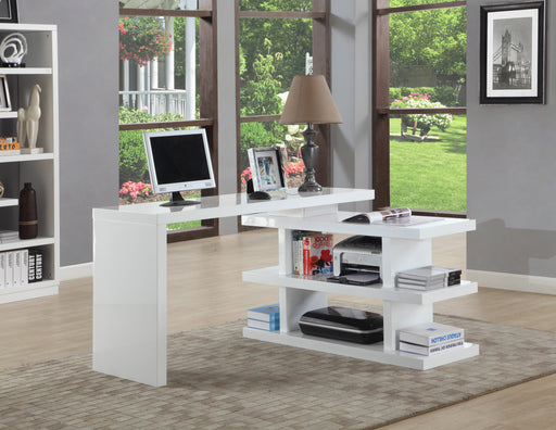 Chintaly 6915 COMPUTER DESK Motion Home Office Desk w/ Shelves