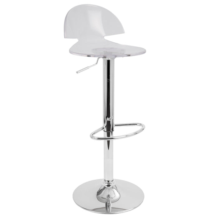 Venti - Adjustable Barstool With Swivel - Clear Acrylic