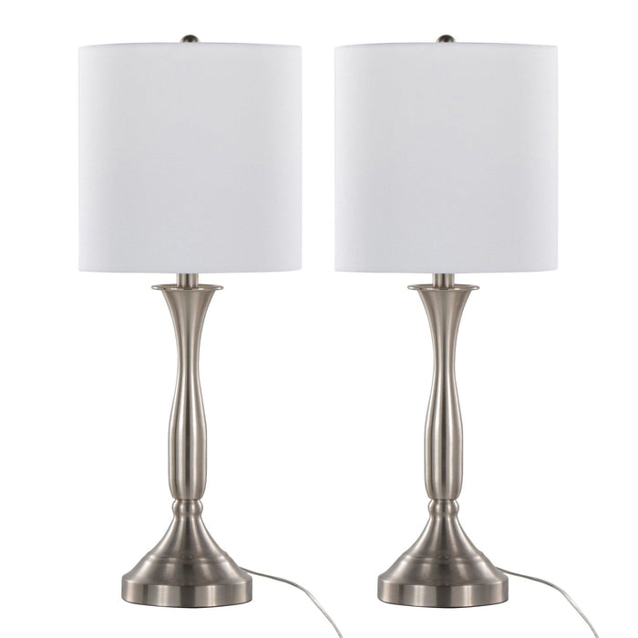 Sawyer - 25" Metal Table Lamp With USB (Set of 2) - White
