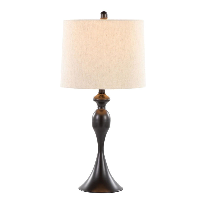 Ashland - 27" Metal Table Lamp (Set of 2) - Beige And Rubbed Bronze