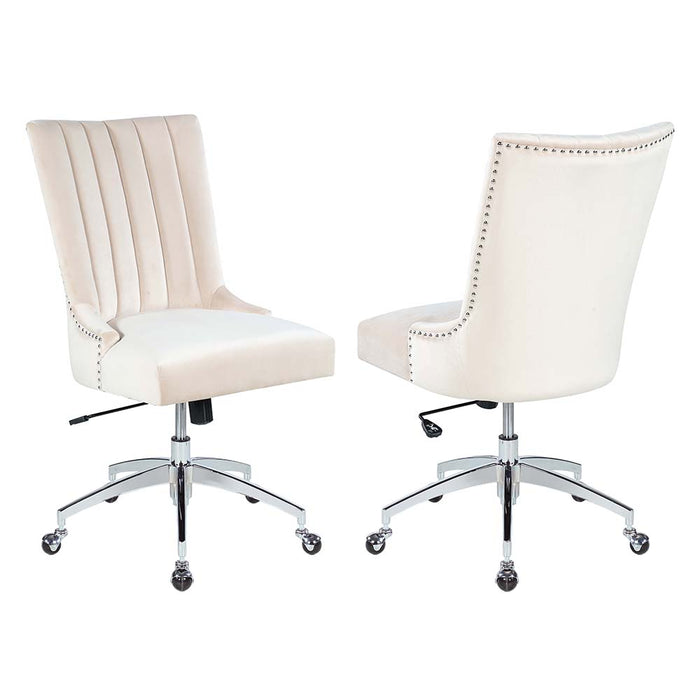 Chintaly 7029-CCH Pneumatic Channel Back Computer Chair w/ Nailhead Trimming