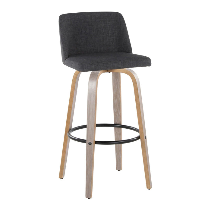Toriano - 30" Fixed-height Barstool (Set of 2) - Gray And Charcoal