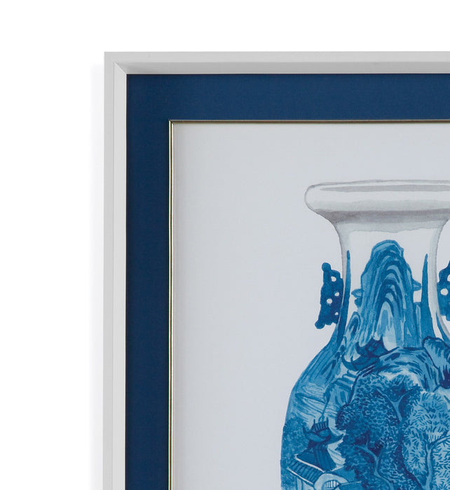 Ming Vase I - Framed Print - Blue
