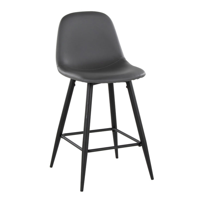 Pebble - 24" Fixed-height Counter Stool (Set of 2) - Gray And Black