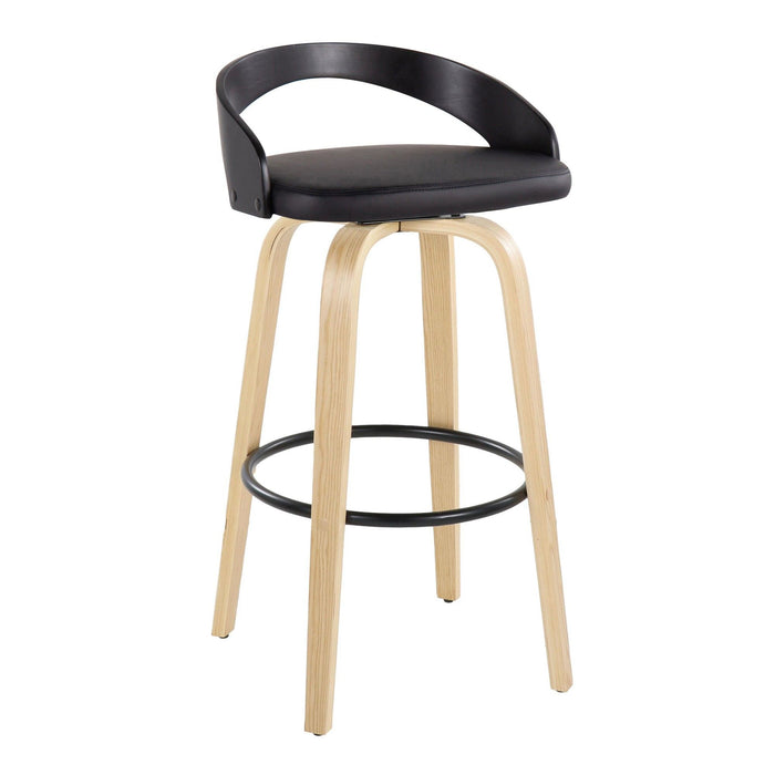 Grotto - 30" Fixed-height Barstool (Set of 2) - Natural And Black